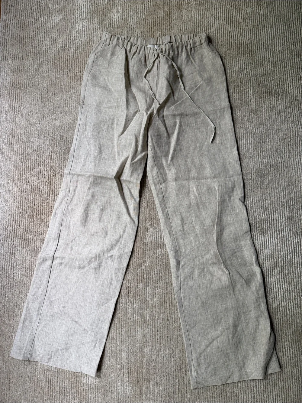 Reformation Olina Linen Pant in Oatmeal Beige Tan Size S NWOT